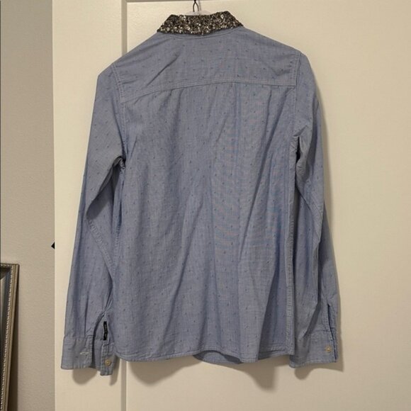 Maison Scotch Light Blue Shirt with Sequin Collar - Picture 4 of 4